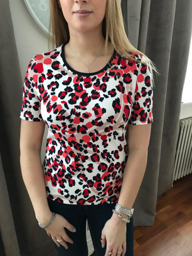 T.shirt léopard rouge Lebek