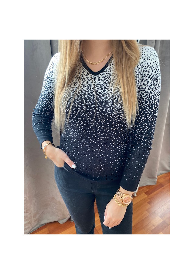 Top Editions Col V Noir Avec Détail Dentelle Et Lien - Taille 12, Porté Une Fois, En Polyester élasthanne