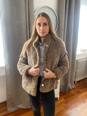 Veste en fausse fourrure taupe Rino Pelle