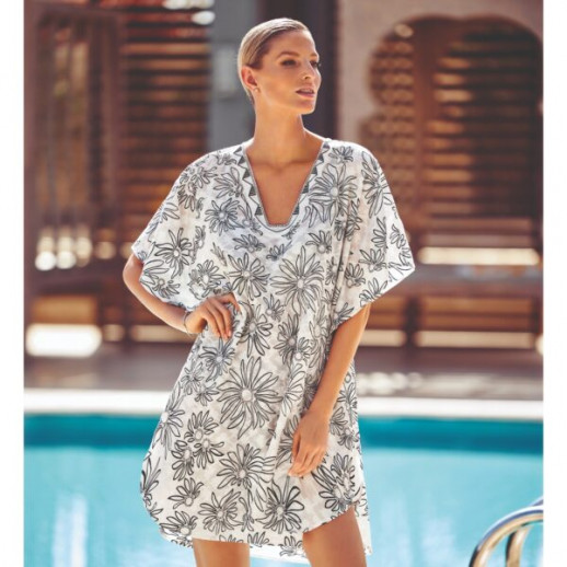 Poncho blanc et noir Charmline