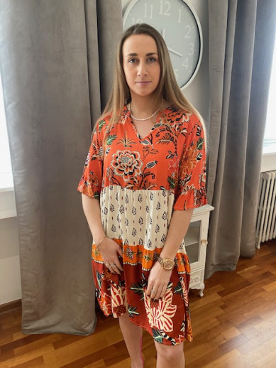 Robe imprimé orangée Egatex