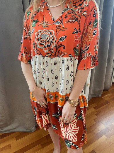 Robe imprimé orangée Egatex