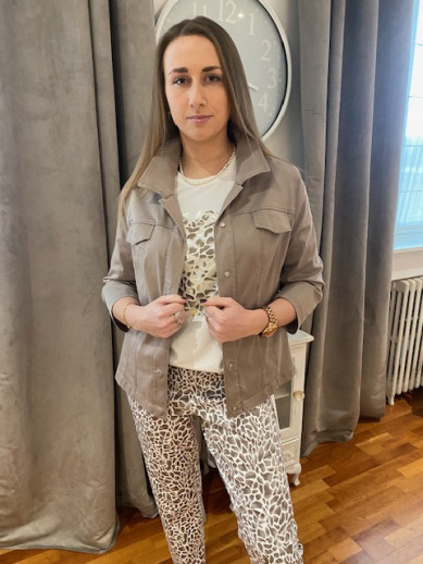 Pantalon imprimé chocolat et blanc Frankwalder