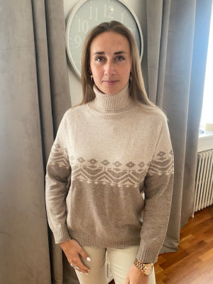 Col roulé beige et chocolat Maud et sacha