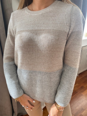 Pull beige et gris irisé Rabe