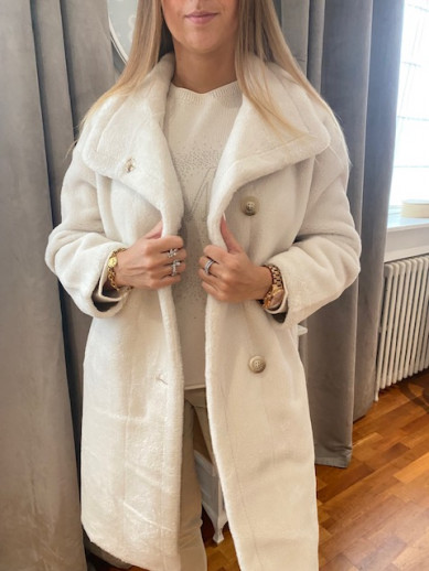 Manteau écru fausse fourrure Rino pelle