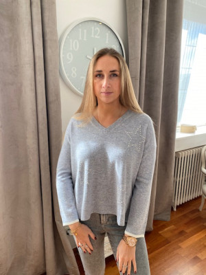Pull  gris clair Maud et sacha