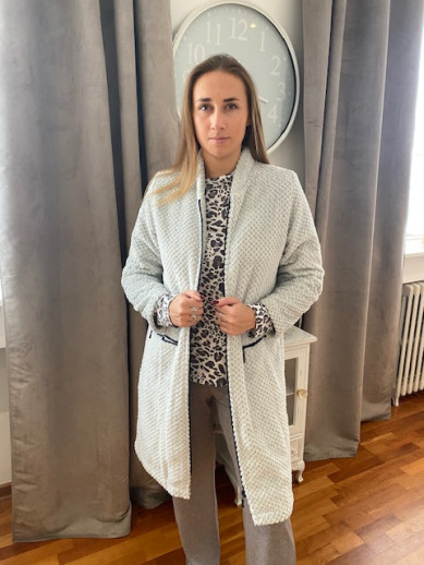 Peignoir zippé gris chiné Egatex