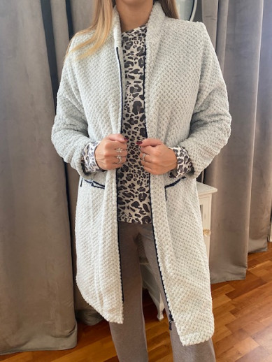 Peignoir zippé gris chiné Egatex