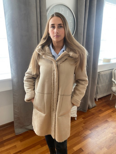 Veste alina réversible camel clair Rino pelle