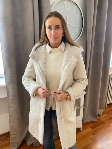 Veste alina écru réversible Rino pelle