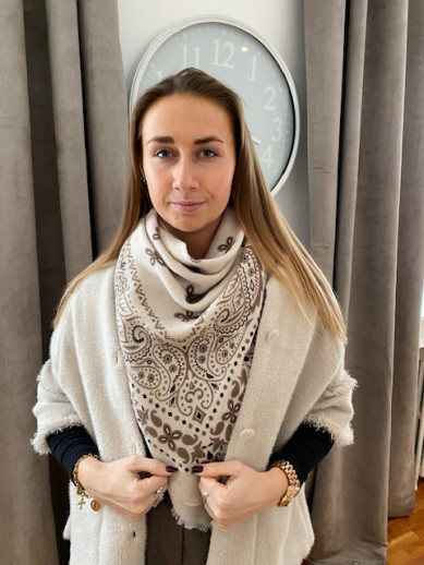 Echarpe bandana beige