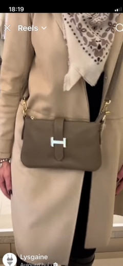 sac porté bandoulière taupe