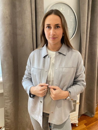 Veste en suédine gris argent Lebek