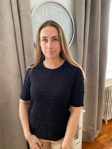 T.shirt noir nervuré Rabe