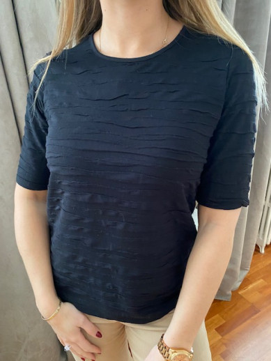 T.shirt noir nervuré Rabe