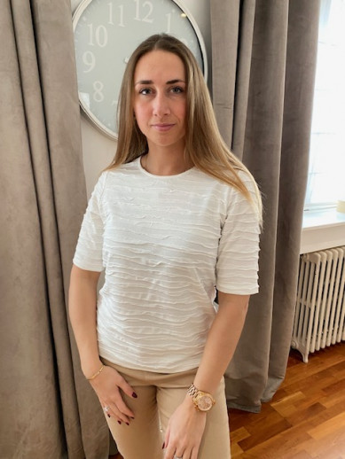 T.shirt nervuré écru Rabe