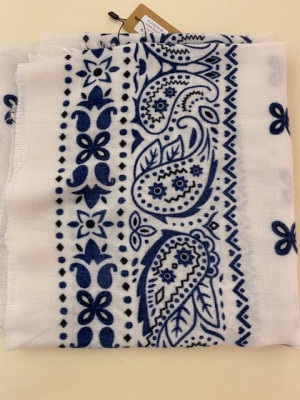 Bandana écru et marine