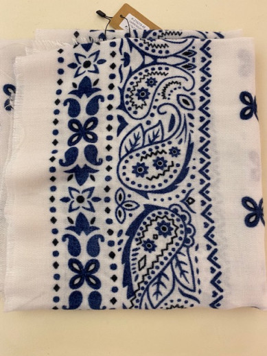 Bandana écru et marine