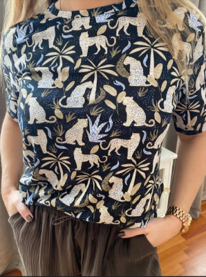 T.shirt imprimé panthère Rabe