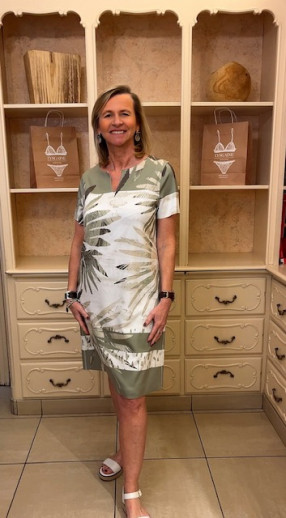 Robe réversible kaki et écru Tuzzy