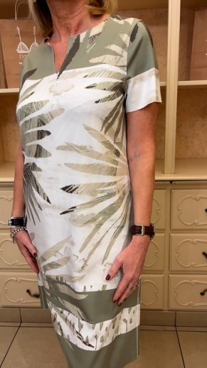 Robe réversible kaki et écru Tuzzy