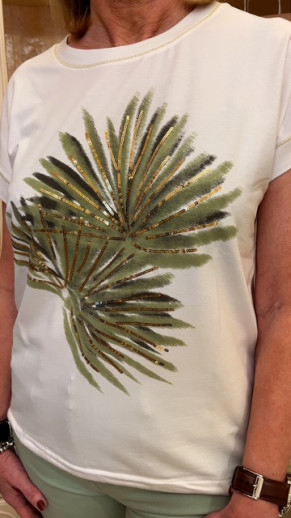 T.shirt motif placé palmier kaki Tuzzy