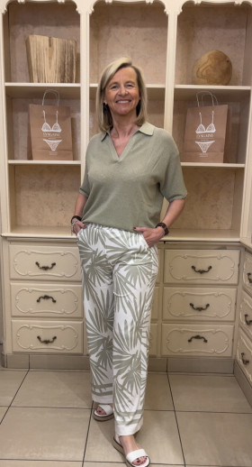 Pantalon fluide élastiqué taille tuzzy