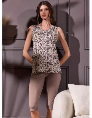 Pyjama corsaire imprimé leopard