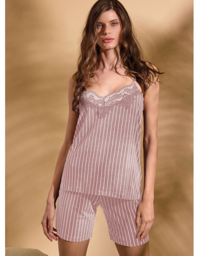 Pyjama short vieux rose