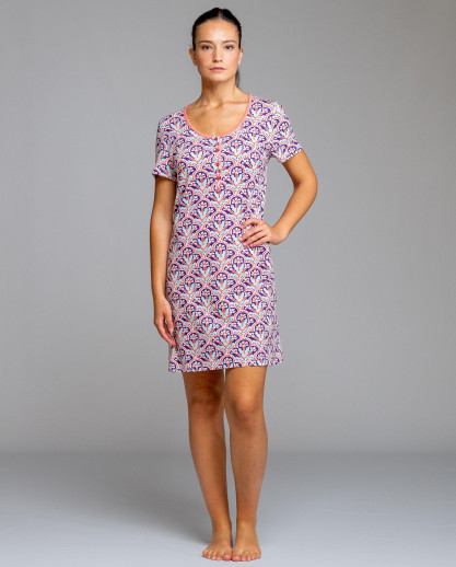 Chemise de nuit imprimé corail Egatex