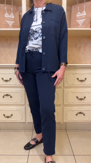 Pantalon marine élastiquée taille Rabe