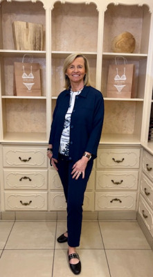 Pantalon marine élastiquée taille Rabe