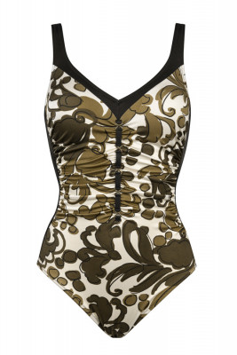 Maillot de bain imprime chocolat et blanc Charmline