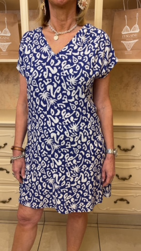 Robe imprimée indigo et blanc Ethymologie