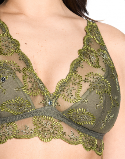 Soutien gorge sans armature demi mousse Elise olive Louisa Bracq