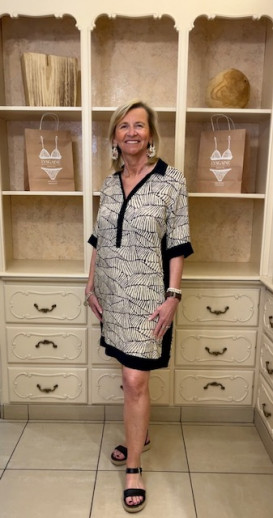 Robe beige et noire Egatex