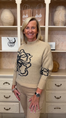 Pull camel motif placé noir