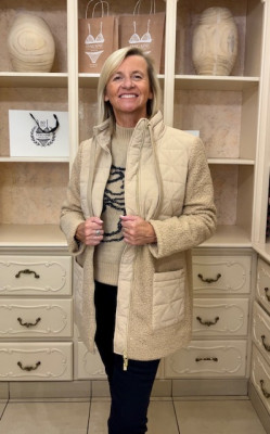 Veste bouclette camel