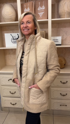 Veste bouclette camel