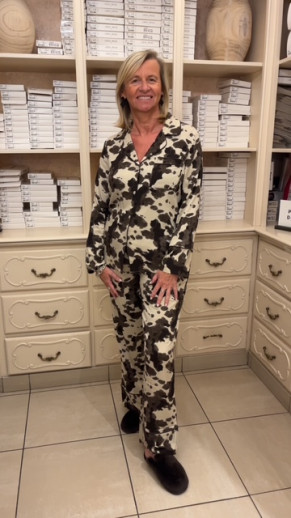 Pyjama bianca imprimé chocolat et beige Aruelle