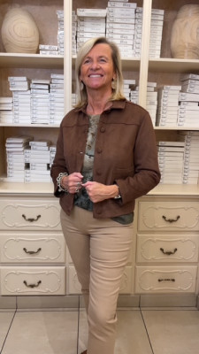 Veste en suédine camel