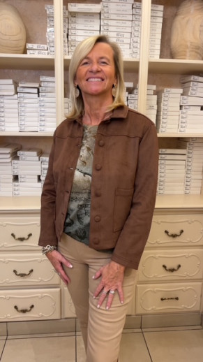 Veste en suédine camel