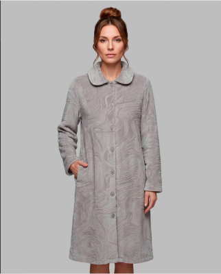 Peignoir gris boutonné Egatex
