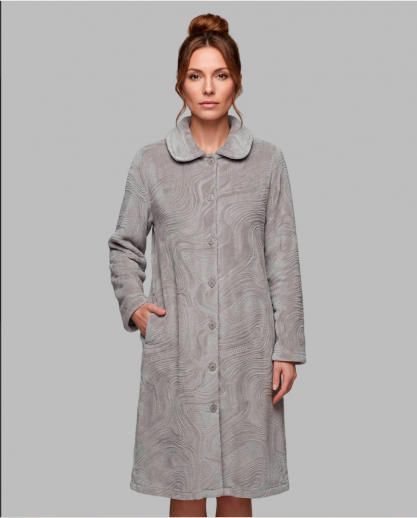 Peignoir gris boutonné Egatex