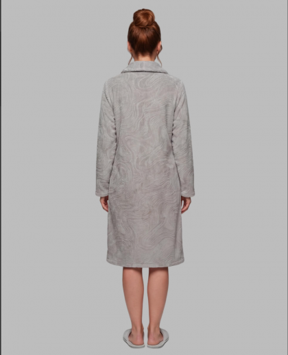 Peignoir gris boutonné Egatex