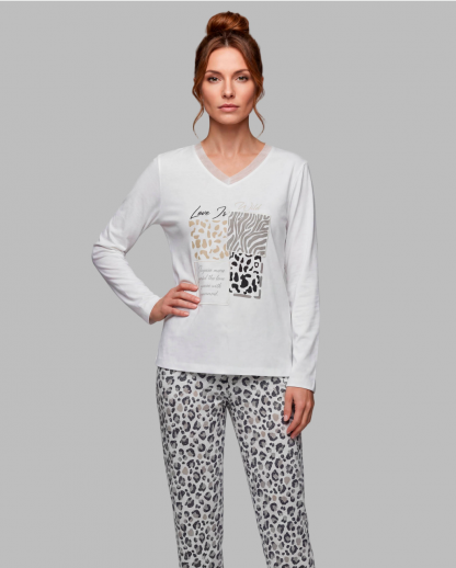 Pyjama écru et léopard Egatex