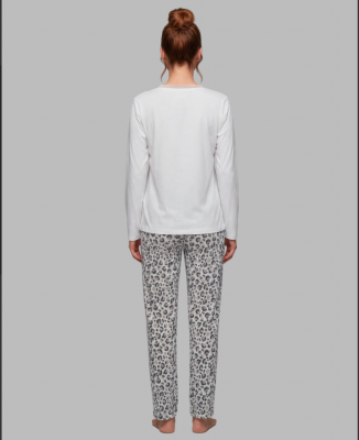 Pyjama écru et léopard Egatex