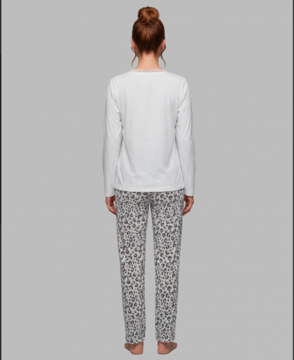 Pyjama écru et léopard Egatex