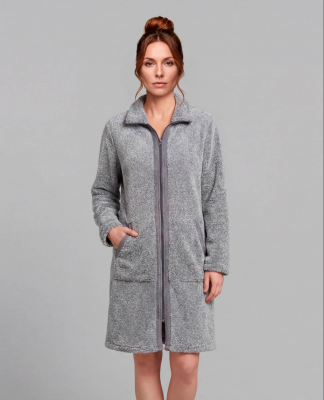 Peignoir zippé gris chiné Egatex